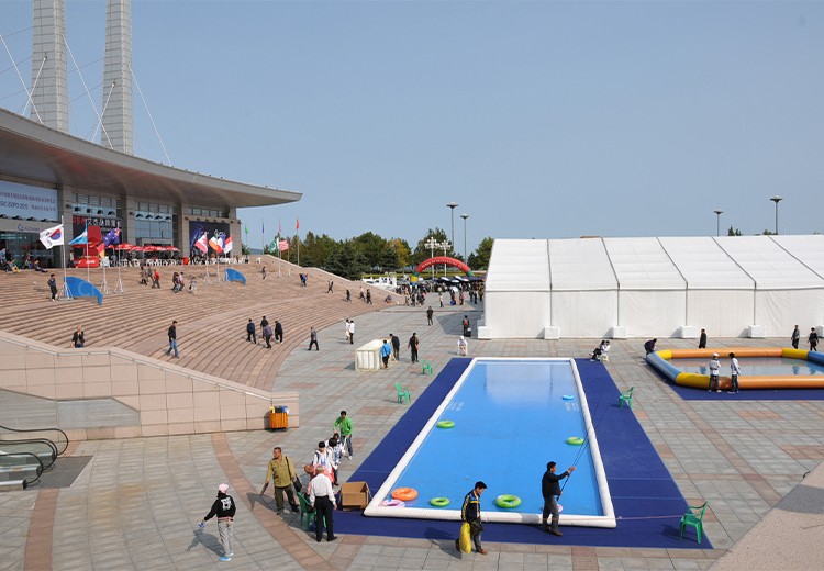 Weihai 25 meter Peach shaped Exhibition Tent