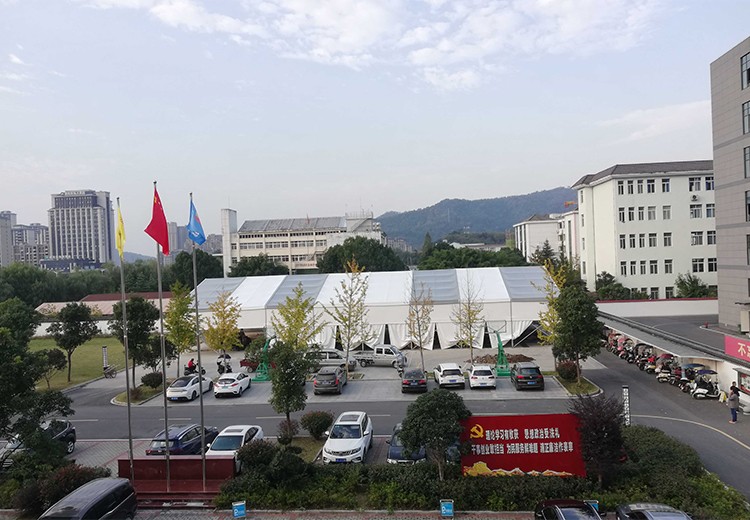 Chizhou 22 meter gray white top basketball tent