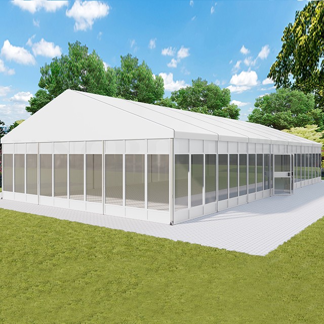 100 People Outdoor Luxury Glass Wall Party Marquee Tent Trade Show Tent For Wedding Party Event Exhibition Tent